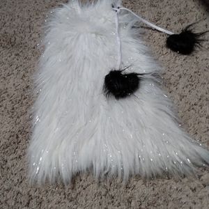 White sparkley rave fluffies